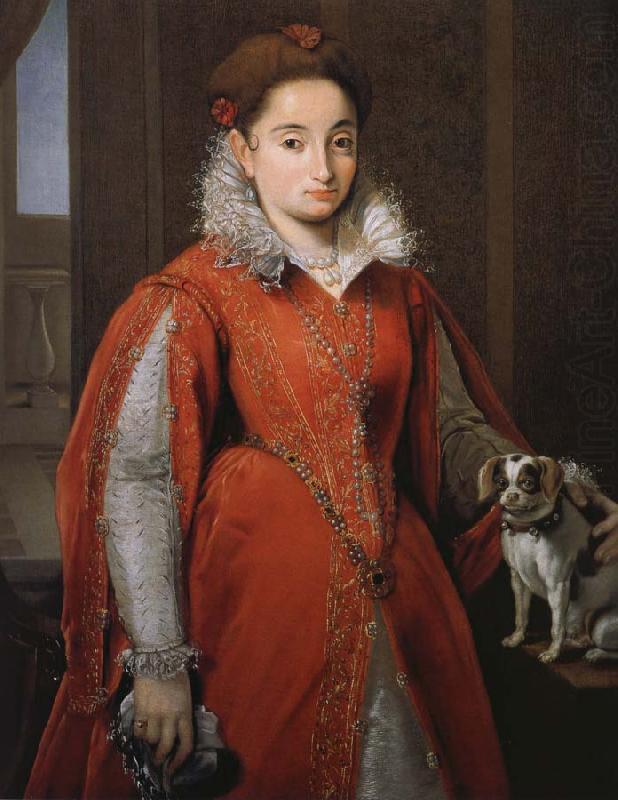 Alessandro Allori With the red dog lady china oil painting image